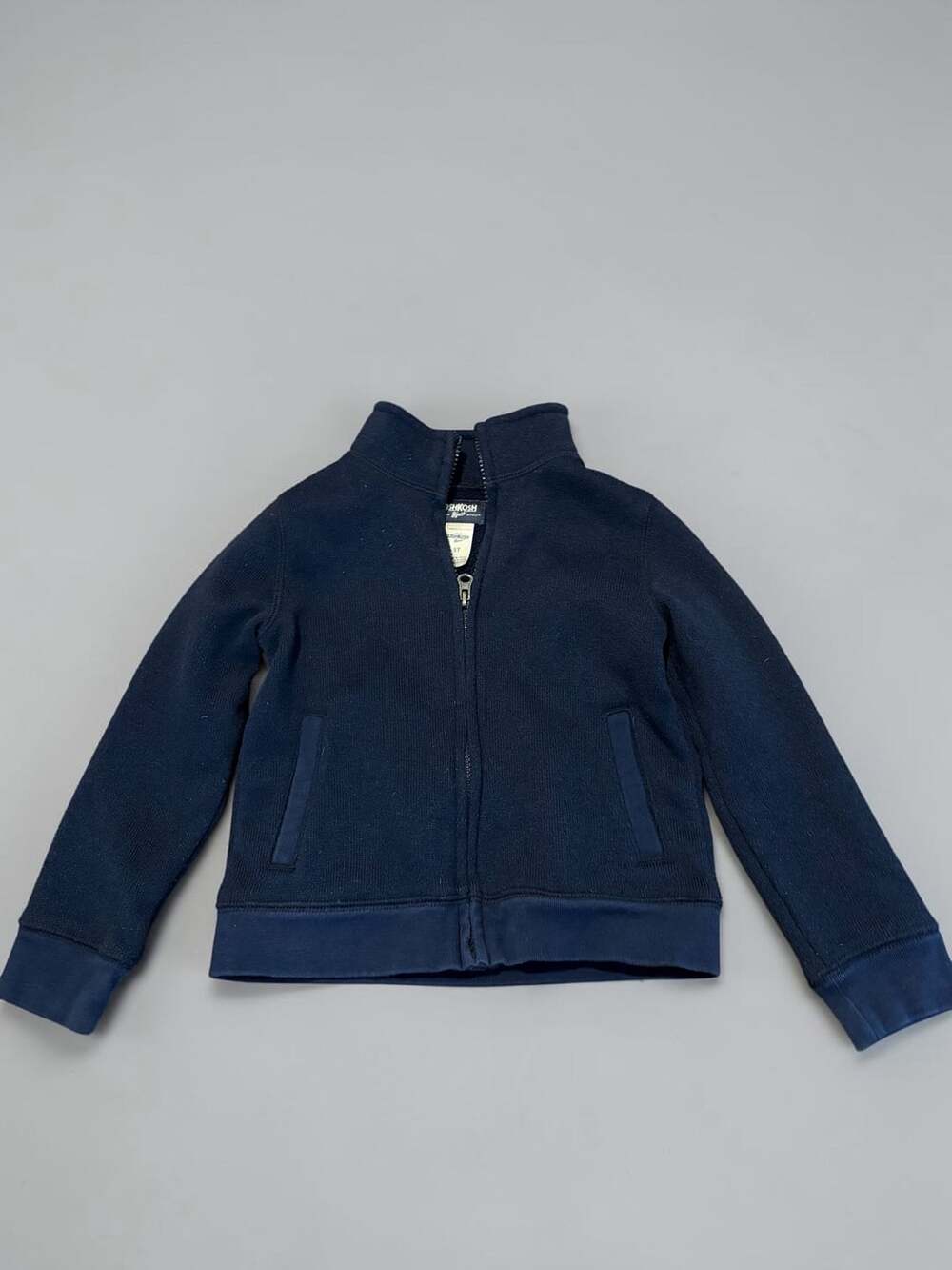 OshKosh B'gosh Full Zip Knit Jacket Size 5T Navy Blue
